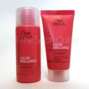 Wella Invigo Brilliance Shampoo 50ml and Mask 30ml Fine/Normal Travel Size Duo - Picture 1 of 3