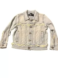 Kids Molo 4Y Distressed Light Wash Denim Jacket With Frayed Details NWT - Picture 1 of 3