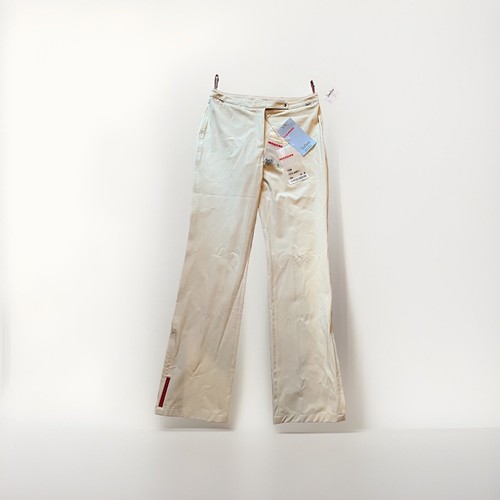 Prada Pantalone Donna Vintage Rosso Tab Tan Tacel Sunfit Taglia 6