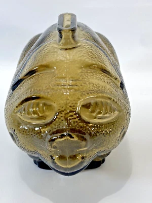 Vintage Smokey Art Glass Piggy Bank - Image 1 of 4