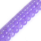 Purple Violet Jade Gemstones Faceted Round Loose Beads For Jewelry Making 15"