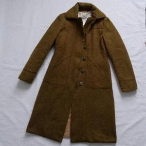 Vintage 90s Jil Sander khaki shaggy brushed overcoat - Picture 1 of 11