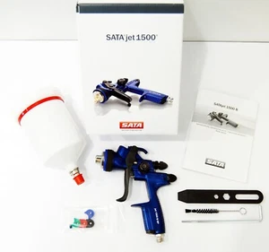 Pistola a spruzzo ugello SATA jet 1500 B RP 1.3 1029562 con tazza plastica riutilizzabile QCC - Foto 1 di 10