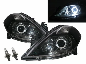 TIIDA C11 MK1 2008-2012 Guide LED Angel-Eye Headlight W/ Motor BK for NISSAN LHD - Picture 1 of 6