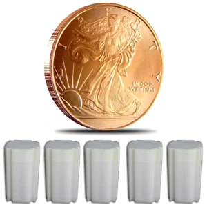 (100) WALKING LIBERTY - 1 OZ COPPER ROUND - BULLION - LOT - Picture 1 of 3