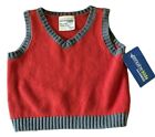 Genuine Baby From Osh Kosh B Gosh Boys Red Ribbed Sweater Vest 0-3 Months