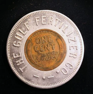 NICE Encased 1930-p Lincoln cent - Gulf Fertilizer Co., Tampa, Florida - Picture 1 of 3