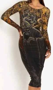 BlackMilk CALL OF CTHULHU LONG SLEEVE BODYCON MIDI DRESS Limited - Size L Large - Picture 1 of 22