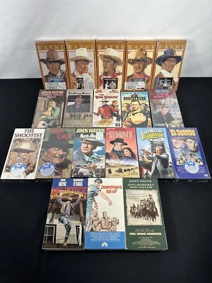19 VHS LARGE LOT CLASSIC John Wayne Movies Western Cowboy War NEW - Image 1 of 4