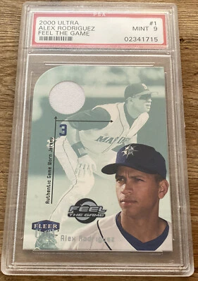 2000 Fleer Ultra Alex Rodriguez Feel the Game Jersey Relic #1 PSA 9 Die Cut - Image 1 of 4