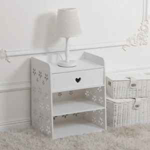 Small Slim Bedside Table Sofa End Side Table Nightstand Bedroom Drawer Cabinet - Picture 1 of 14