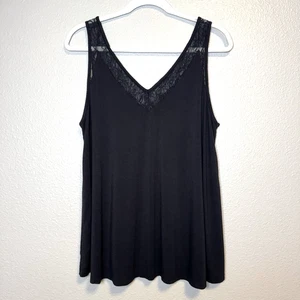 Torrid superweiches Strick-Tanktop Größe 2 schwarz Spitzenbesatz Camisole Whimsigoth - Bild 1 von 9