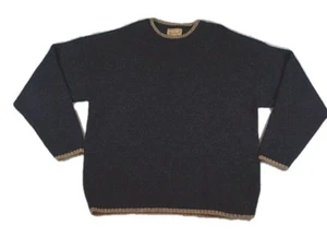 VTG Woolrich Sweater Mens 2XL Charcoal Wool Blend Heavy Knit Crewneck Sweater - Picture 1 of 9