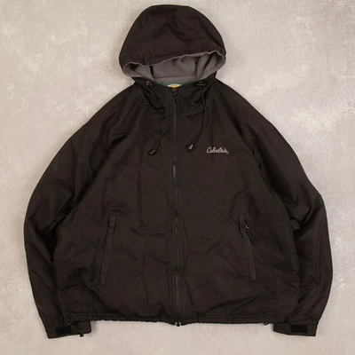 Vintage Fleeced Lined Hooded Jacket XL Men's Black Outdoor - Image 1 of 4