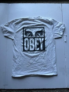 Men’s OBEY Eyes Icon 2 Box Beige Logo T-Shirt sz S - Picture 1 of 8