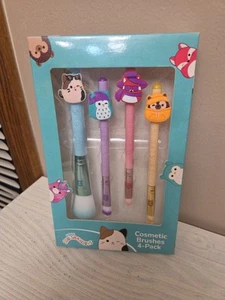 Squishmallows Cosmetic 4 Brushes ( Powder, Blender, Shadow, Eyeliner) Multicolor - Picture 1 of 2