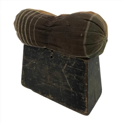 Antigua almohada japonesa de tela de madera lacada Takamakura cuello geisha JK708 Foto 1 de 4