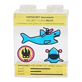 LEGO printed crystal 4864bpx6 panel Agents 1&times;2&times;2 set 8635