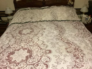 89” L -93” W Lace Patio Door Curtain with Attached 26”W Valance for Sliding Door - Picture 1 of 6
