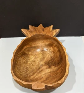 Vintage, Monkey Pod Pineapple Shaped Wood Bowl Handcrafted in Philippines - Picture 1 of 6