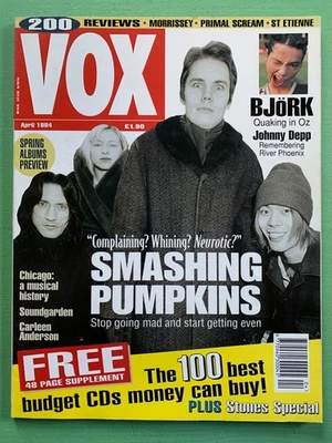 VOX mag April-1994 SMASHING PUMPKINS Primal Scream Snoop Dogg Bjork Soundgarden - Image 1 of 2