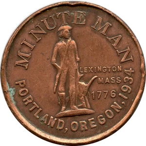 1934 Portland Oregon O Vigilante Minute Man ILA Sciopero Cittadini Gettone Emergenza - Foto 1 di 2