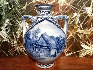 MEHLEM Bonn, Delfts, antiker großer Krug 32cm mit Bauernhaus Dekor - Picture 1 of 8