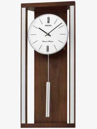 Seiko Clocks Dual Chime Pendulum Brown Wall Clock QXH068B