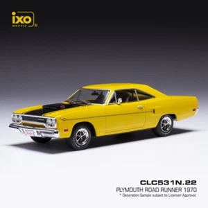 1970 PLYMOUTH ROAD RUNNER COUPE YELLOW BLACK 1:43 SCALE BY IXO-MODELS CLC531N - Picture 1 of 2