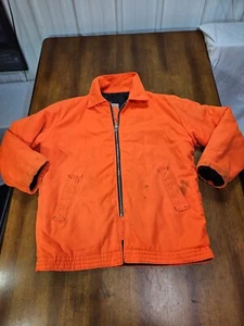 Chaqueta de caza aislada naranja Hunters Friend de colección forrada con edredón talla grande - Imagen 1 de 16