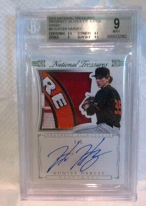 HUNTER HARVEY 2015 NATIONAL TREASURES 5CLR SILHOUETTE GREEN AUTOS#5/5 RC BGS9/10 - Picture 1 of 6