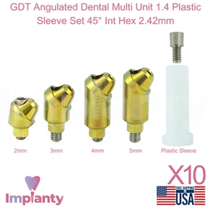 Juego de 10 fundas de plástico multi unidad dental angulada GDT 1,4 45° hexagonal interior 2,42 mm - Imagen 1 de 13