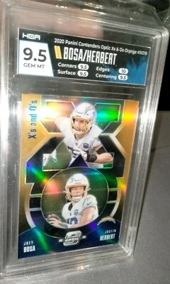 Panini Contenders Optic 2020 Justin Herbert Xs & Os Orange Prizm 13/50 HGA 9,5📈 Foto 1 de 2