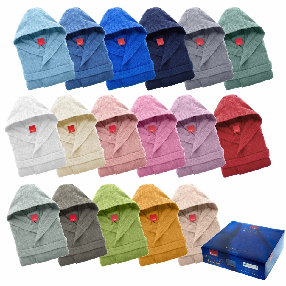 Accappatoio Gabel Spugna con cappuccio uomo donna taglia XS S M L XL XXL XXXL - Bild 1 von 1