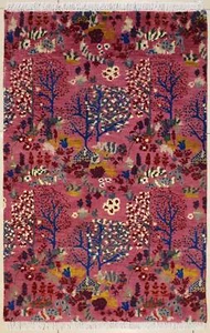 Teppich 3x5 Senneh Chobi Ziegler rot Teppich, naturfarben, handgeknüpft, Seide/Wolle - Bild 1 von 5