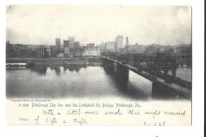 PITTSBURGH, PA SKYLINE & SMITHFIELD STREET BRIDGE ~ PITTSBURGH, PA-PM 1905 - Bild 1 von 1