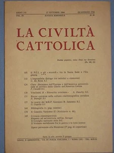CIVILTA CATTOLICA n° 2744 17 Ottobre 1964 - Il PCI e gli accordi Santa Sede (N3) - Picture 1 of 1