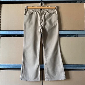 70s vintage Levis beige hippie pimp disco bell bottom jeans scovill zipper USA - Picture 1 of 9