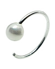 Anello al naso con perla da 20 g (0,8 mm) in argento 925 per piercing