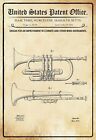 Holzschild 20x30 US Patent Horn Blasinstrument Musik historisches Motiv    Wand