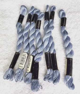 7 MINT Anchor Perle Pearl Cotton #1033 Blue Embroidery Floss Vintage Skein - Image 1 of 3
