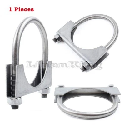 304 Stainless Steel U-Bolt Muffler/Exhaust Clamp Band 3" - Image 1 of 2
