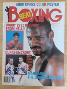 Boxer DONALD CURRY signiert Boxing Beat Februar 1986 Magazin ohne Etikett - Bild 1 von 2