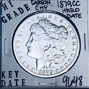1879 CC MORGAN SILVER DOLLAR HI GRADE GENUINE U.S. MINT RARE KEY COIN 9648 - Picture 1 of 3