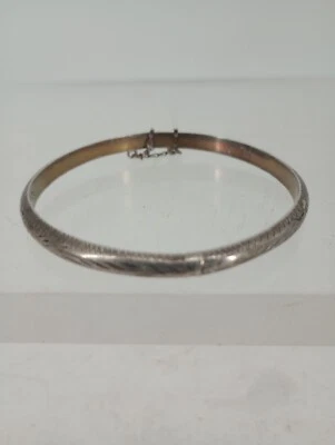 Stamped 925 Silver Detailed Bangel Bracelet No Maker. Local Jeweler Verified. - Image 1 of 4