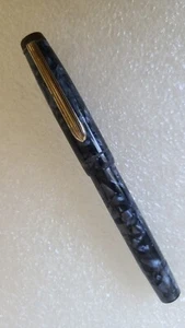 Rara penna stilografica in marmo blu scuro celluloide, made in Germany strumento da scrittura - Foto 1 di 17