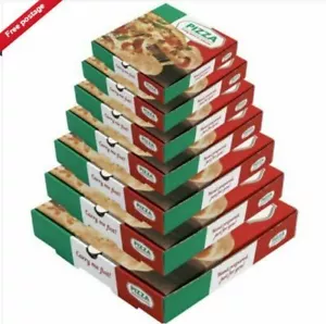 Premium Quality PIZZA BOX Take Away Fast Food White Printed Colour - Picture 1 of 1