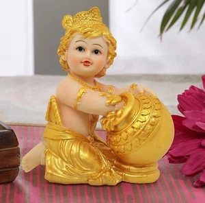 5.5" inches Traditional Resin Krishna Idol Statue For Temple Décor, Set of 1 Pcs - Picture 1 of 4