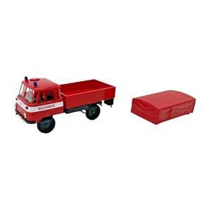 1:87 Busch IFA Robur LO 2002 Rot Feuerwehr - Koffer Wasserwehr DDR H0 Modellauto - Bild 1 von 3
