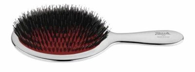Janeke Air-cushioned brush with black bristles and nylon reinforcement Silver - Image 1 of 3